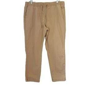 L.L. Bean Elastic Waist Drawstring Favorite Fit Khaki Pants Size 16